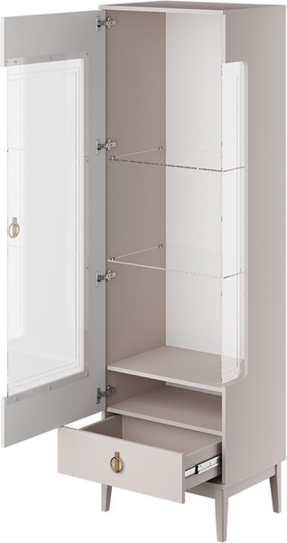 Шкаф с витриной Bravo Мебель Фарго 1-дв. Левый ЛДСП