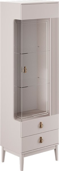 Шкаф с витриной Bravo Мебель Фарго 1-дв. Правый ЛДСП  - фото