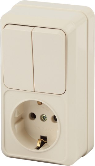 Блок выключатель+розетка INTRO Quadro 2-706-02 / Б0053893 - фото