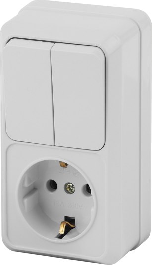 Блок выключатель+розетка INTRO Quadro 2-706-01 / Б0053891 - фото