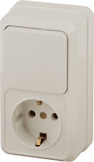 Блок выключатель+розетка INTRO Quadro 2-705-02 / Б0053884 - фото