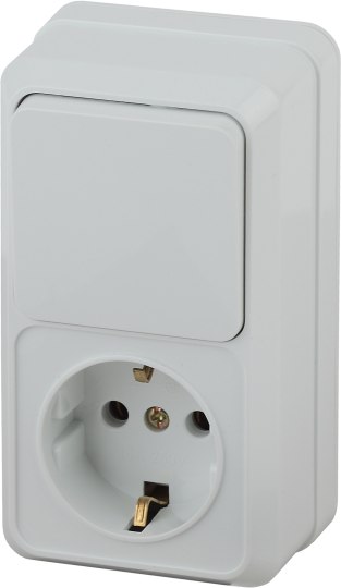 Блок выключатель+розетка INTRO Quadro 2-705-01 / Б0053882 - фото