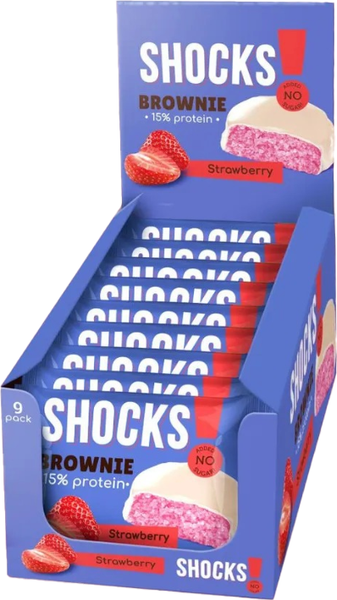 Набор протеинового печенья FitnesShock Shocks! Брауни Клубника - фото