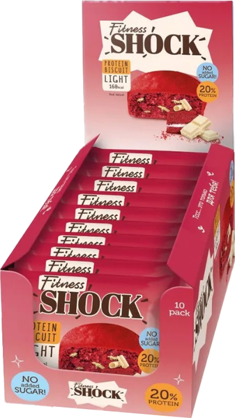 Набор протеиновых пирожных FitnesShock Protein Biscuit Рэд-велюр - фото