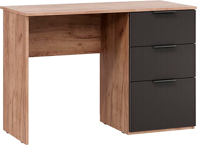 Письменный стол ТриЯ Графит (дуб крафт табачный/холст вулкан) - фото