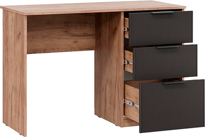 Письменный стол ТриЯ Графит (дуб крафт табачный/холст вулкан)