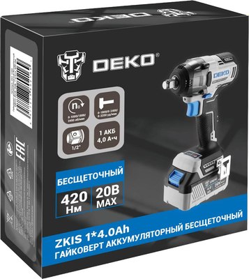 Аккумуляторный гайковерт Deko ZKIS / 083-1084