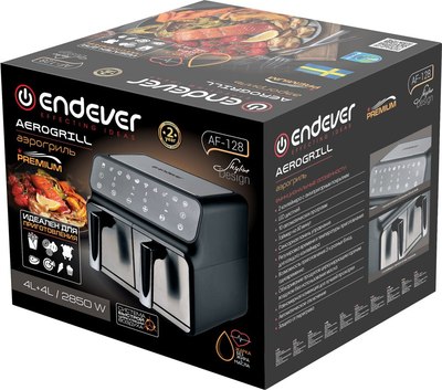 Аэрогриль Endever Skyline AF-128 (черный/стальной)