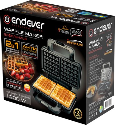 Мультипекарь Endever Skyline WM-25 (черный/стальной)