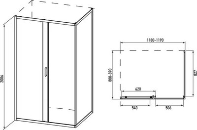 Душевой уголок Alex Baitler 120x90x200 / AB14120B1