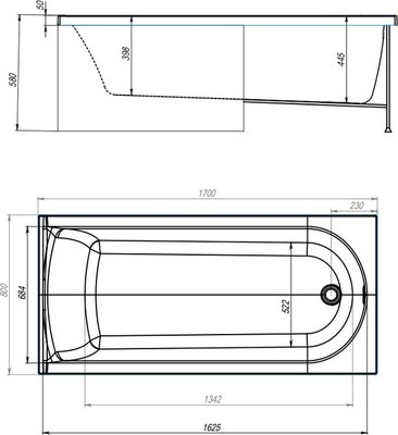 Ванна акриловая Alex Baitler Michigan 170x80