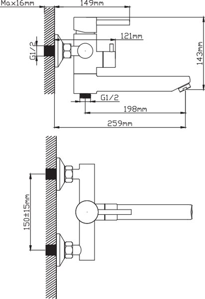 Смеситель Diadonna Д234-22S