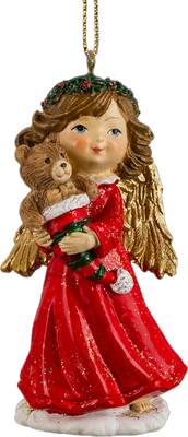 Елочная игрушка Erich Krause Decor. Ангел с медвежонком / 62455 - фото