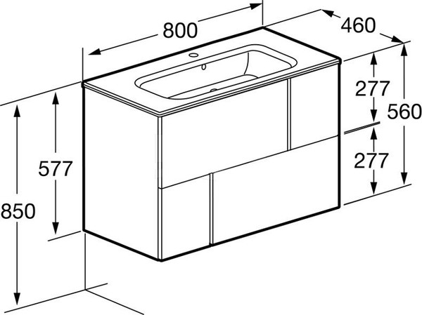 Тумба под умывальник Roca Luna 78.6 / ZRU9307765