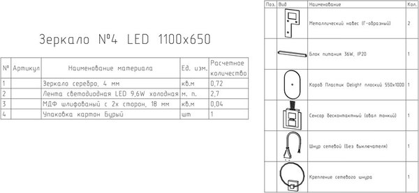 Зеркало Континент Fleur LED 110х65