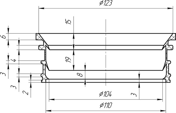 Манжета переходная для внутренней канализации Aquant D110x123 / M1023-28-MR