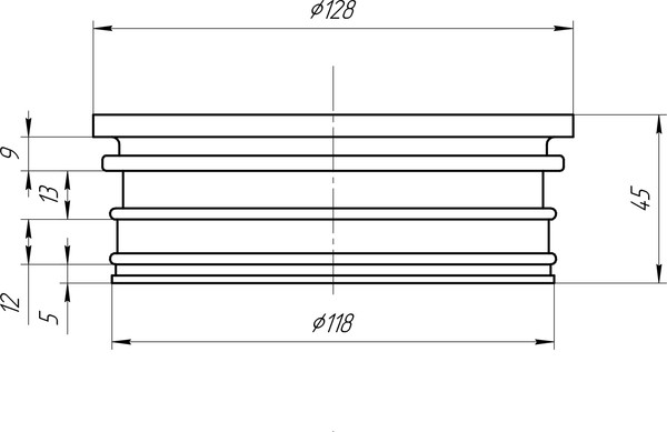 Манжета переходная для внутренней канализации Aquant D110x123 / M1023-28-MR