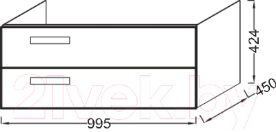 Тумба под умывальник Jacob Delafon Rythmik EB1304-E10