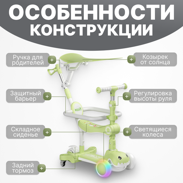 Самокат детский Ricos T-Rex JSCML603B