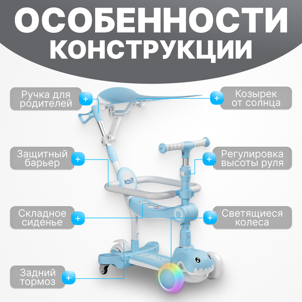 Самокат детский Ricos T-Rex JSCML603B