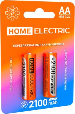 Комплект аккумуляторов Home Electric АА HR06 2100 mAh BP2 - фото