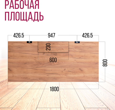 Компьютерный стол Millwood Будапешт 180x80x88.9