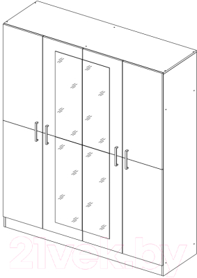 Шкаф Горизонт Мебель Лайн/Леси 4х ств.
