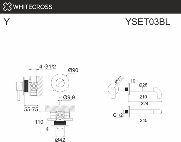 Смеситель Whitecross YSET03NIB