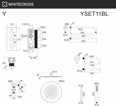 Душевая система со смесителем Whitecross Y YSET11CR