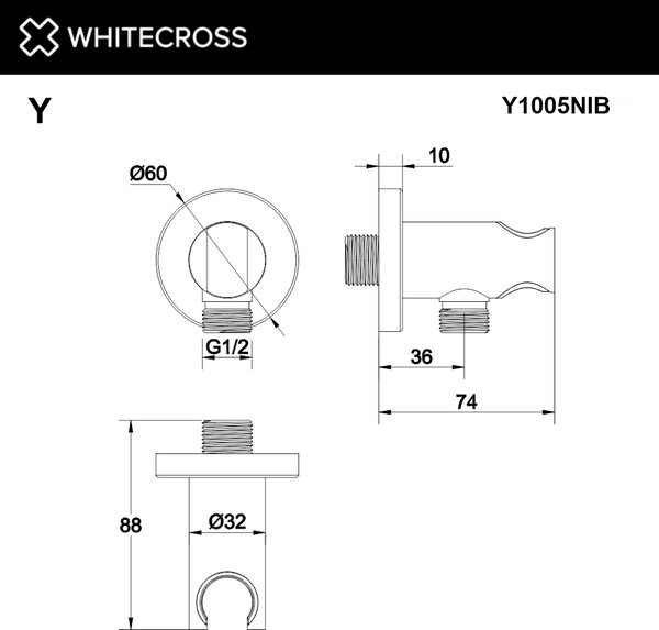 Подключение для душевого шланга Whitecross Y1005NIB