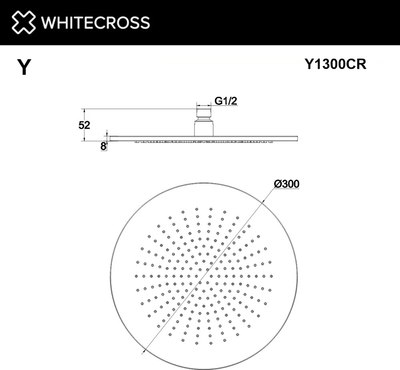 Лейка верхнего душа Whitecross Y1300CR