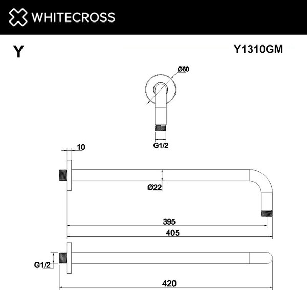Душевой кронштейн Whitecross Y1310NIB