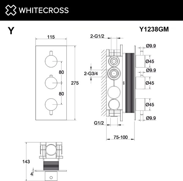 Смеситель Whitecross Y1238GM