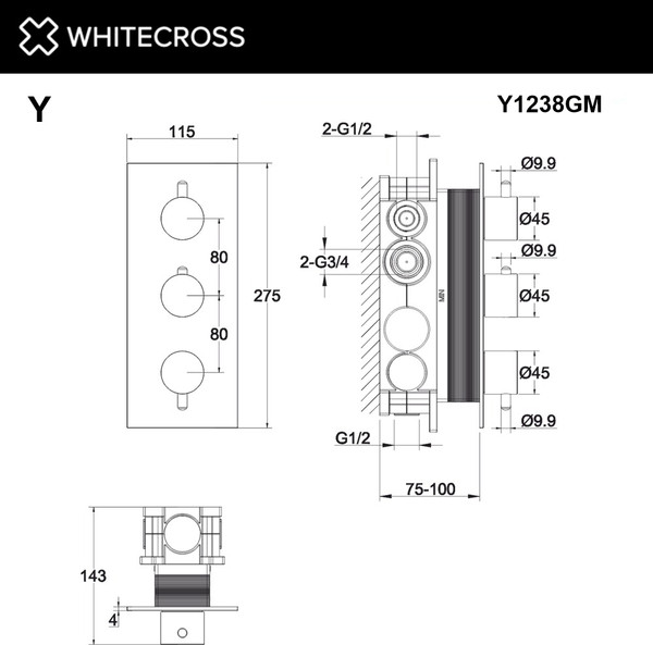 Смеситель Whitecross Y1238NIB