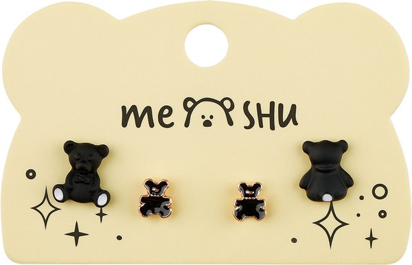 Комплект сережек Meshu Bears / MS_60694 - фото