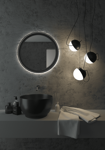 Зеркало Континент Planet Black LED D600