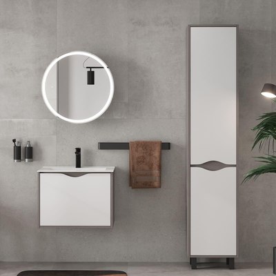 Шкаф с зеркалом для ванной EQUIL Smile LED D600