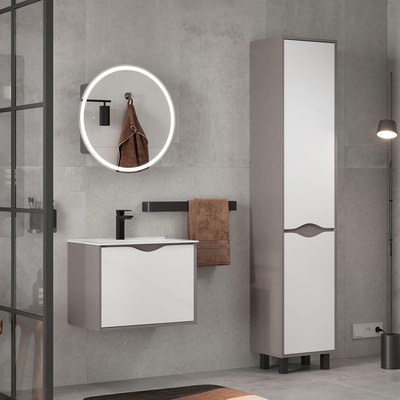 Шкаф с зеркалом для ванной EQUIL Smile LED D600