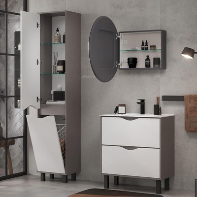 Шкаф с зеркалом для ванной EQUIL Smile LED D700