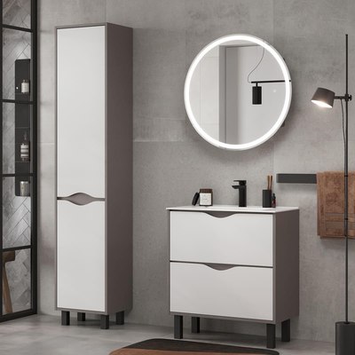 Шкаф с зеркалом для ванной EQUIL Smile LED D700