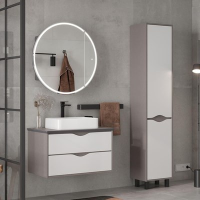 Шкаф с зеркалом для ванной EQUIL Smile LED D800