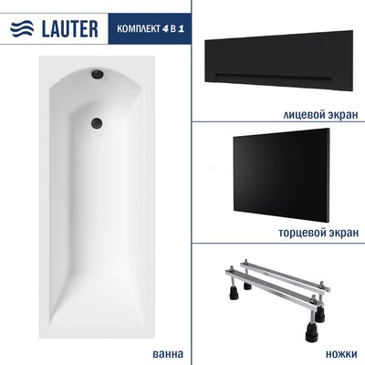 Ванна акриловая Lauter Amelia 180х80 / 21204080 - фото