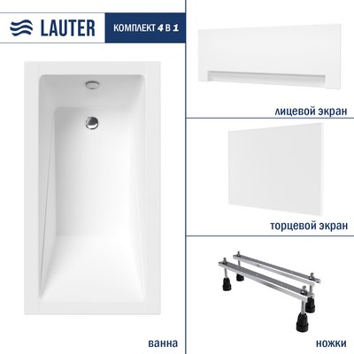 Ванна акриловая Lauter Estelle 120х70 / 21206020 - фото