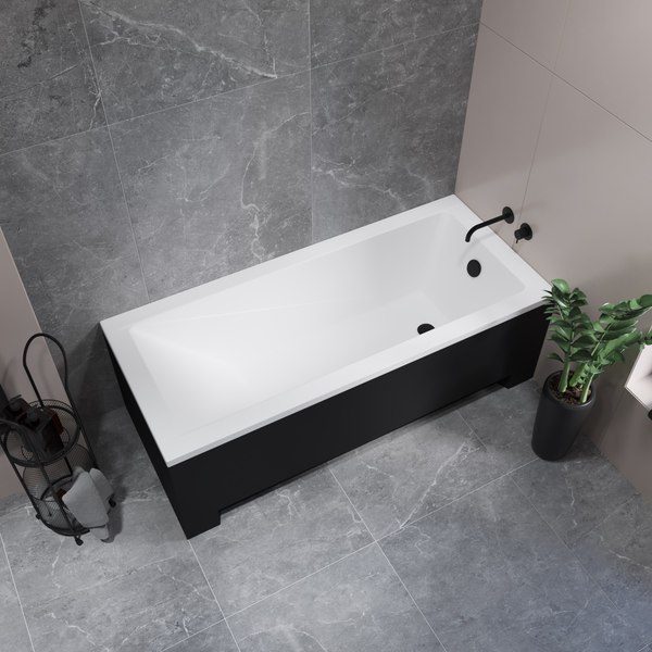 Ванна акриловая Lauter Estelle 150х70 / 21206050 (с ножками и лицевым черным экраном)