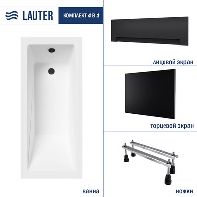 Ванна акриловая Lauter Estelle 180х80 / 21206080 - фото