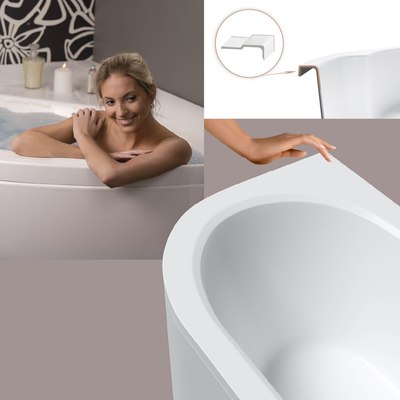 Ванна акриловая Lauter Bliss 180х80 L / 21201081L (с ножками и серым подголовником)