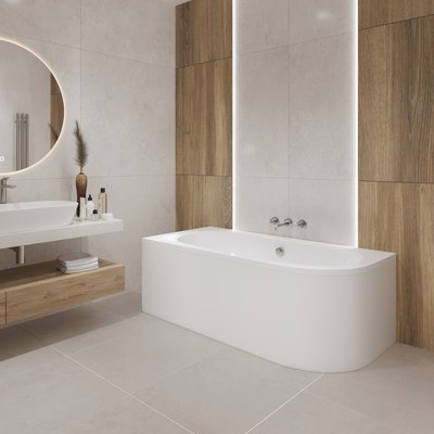 Ванна акриловая Lauter Bliss 180х80 P / 21201082P (с ножками и серым подголовником)