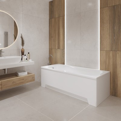 Ванна акриловая Lauter Sophia 160х70 / 21205160 (с ножками и серым подголовником)