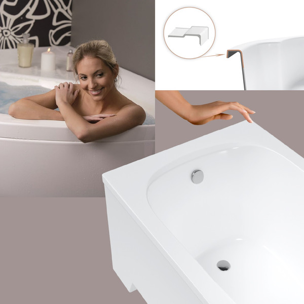 Ванна акриловая Lauter Sophia 150х70 / 21205150 (с ножками и серым подголовником)