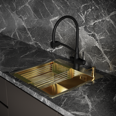 Мойка кухонная РМС MR-5050G (корзина раздвижная и дозатор врезной)